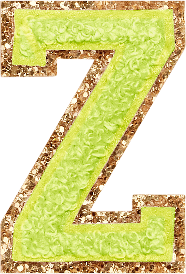 Lime Glitter Varsity Letter Patch