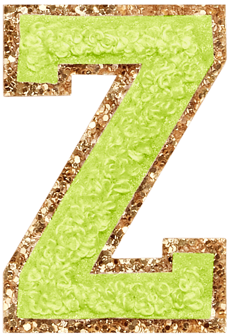 Lime Glitter Varsity Letter Patch