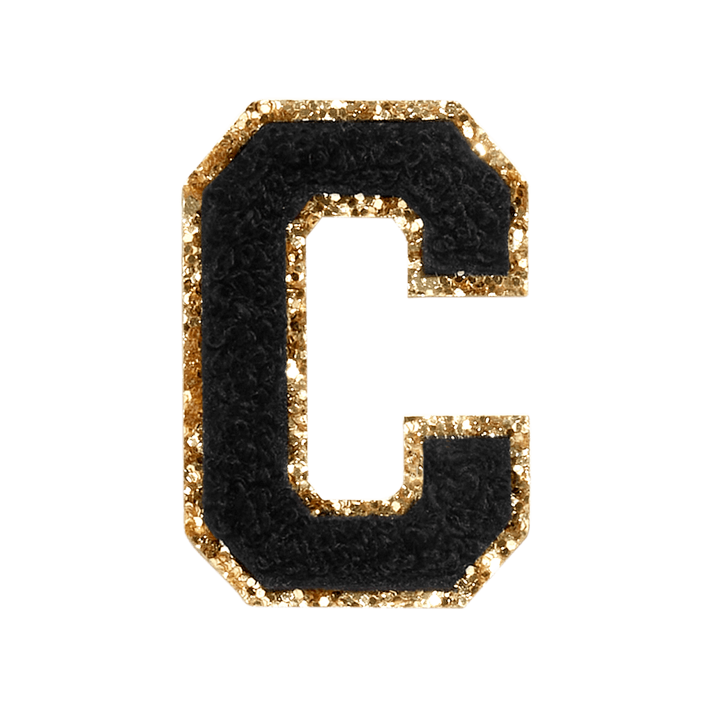Noir Glitter Varsity Letter Patch