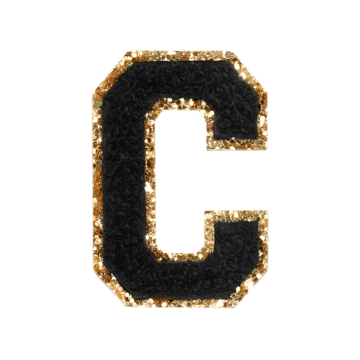 Noir Glitter Varsity Letter Patch