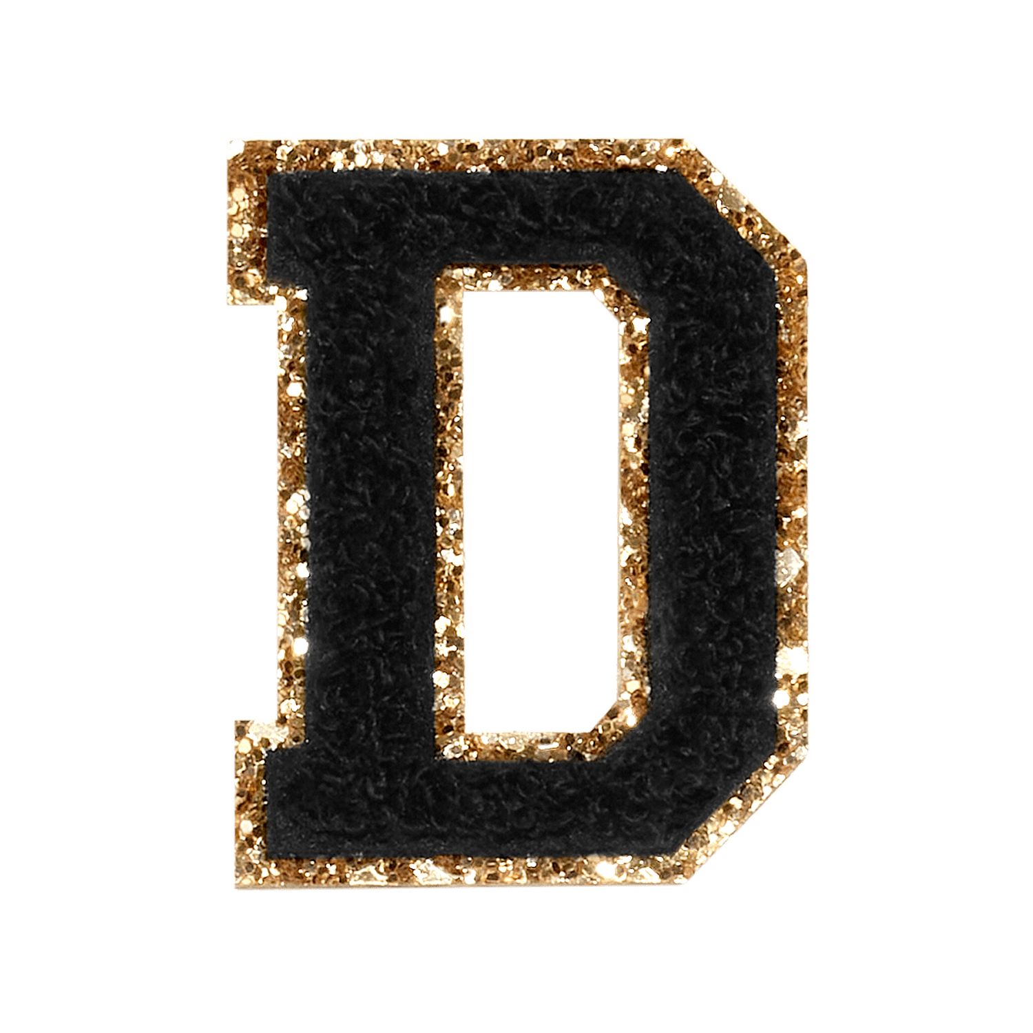 Noir Glitter Varsity Letter Patch