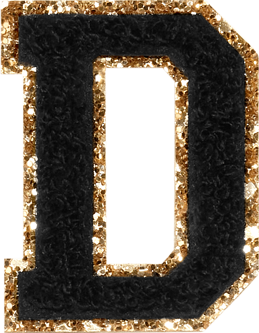 Noir Glitter Varsity Letter Patch