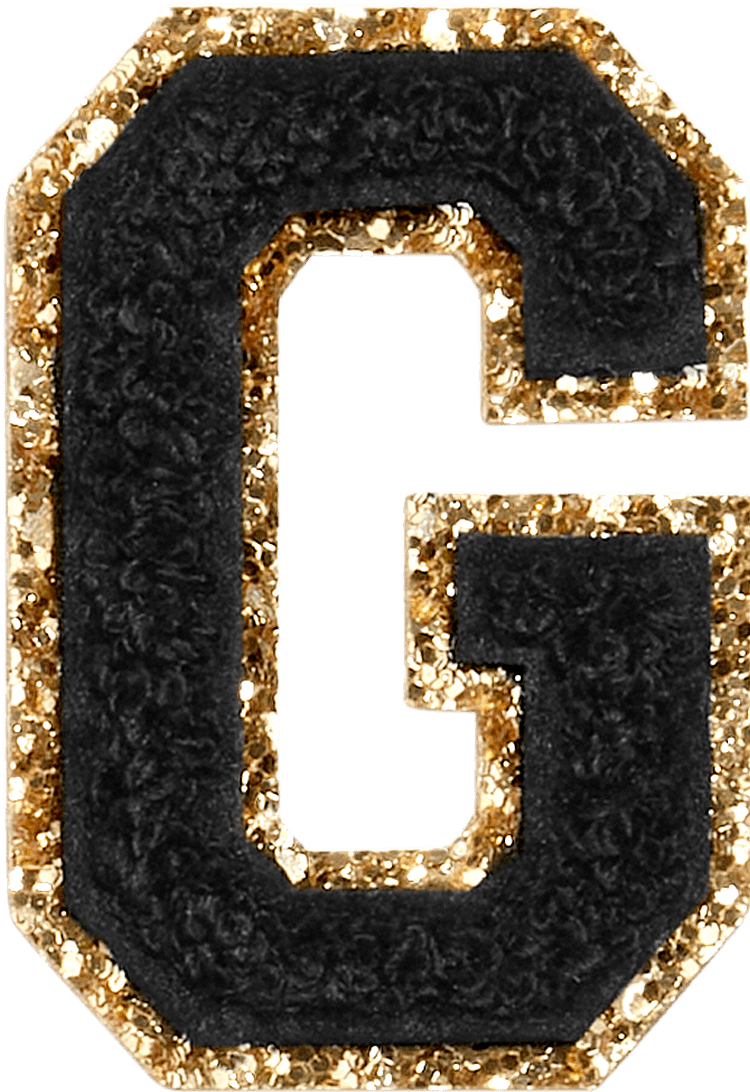 Noir Glitter Varsity Letter Patch