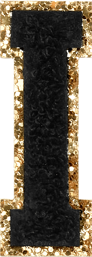 Noir Glitter Varsity Letter Patch