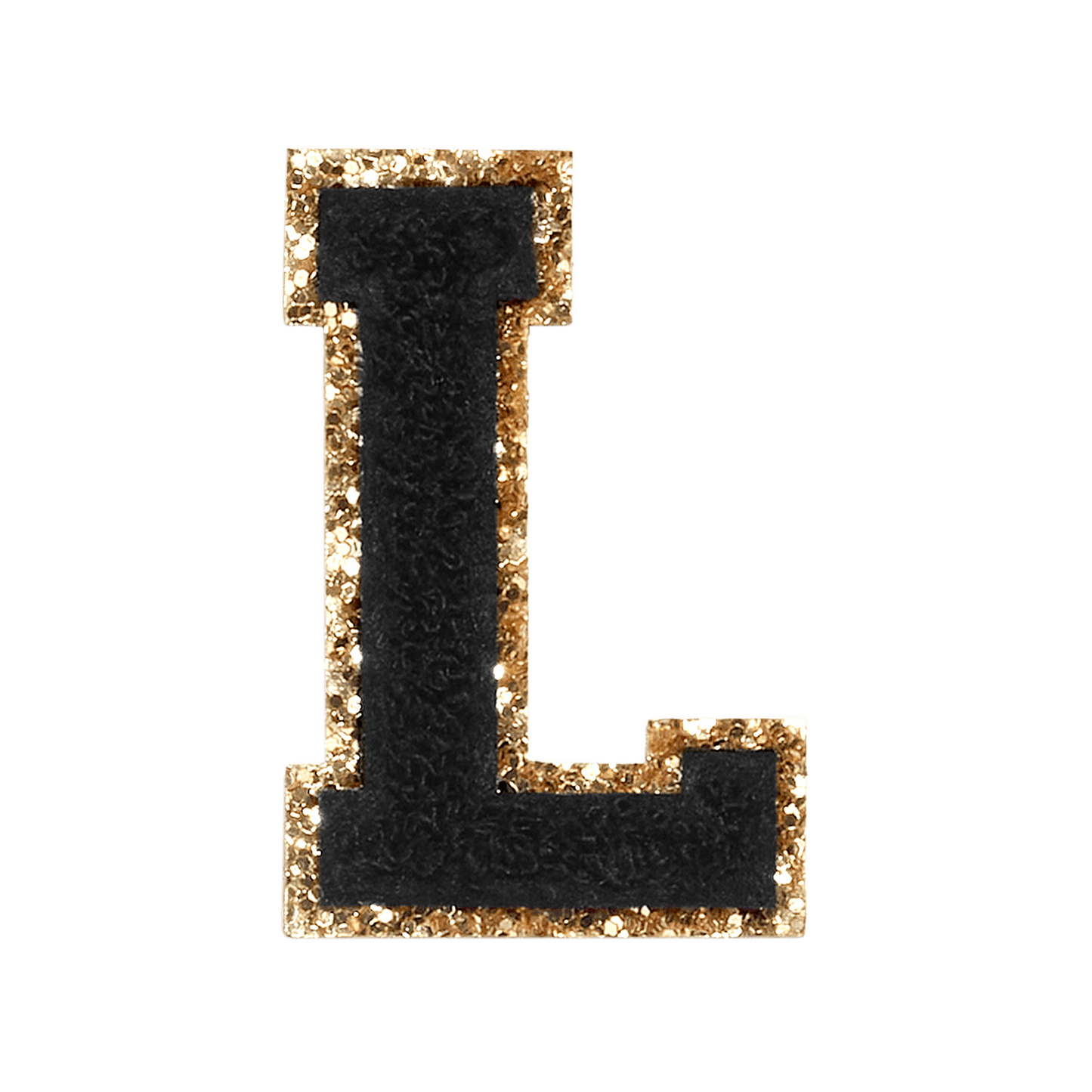 Noir Glitter Varsity Letter Patch