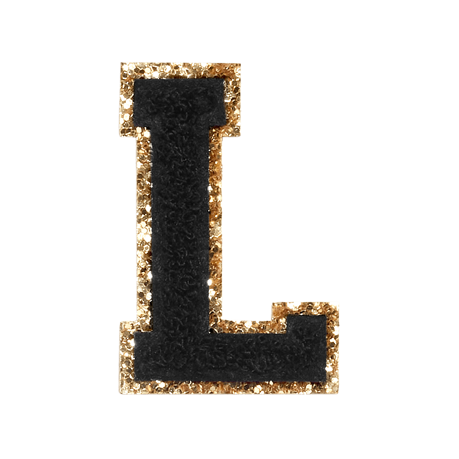 Noir Glitter Varsity Letter Patch