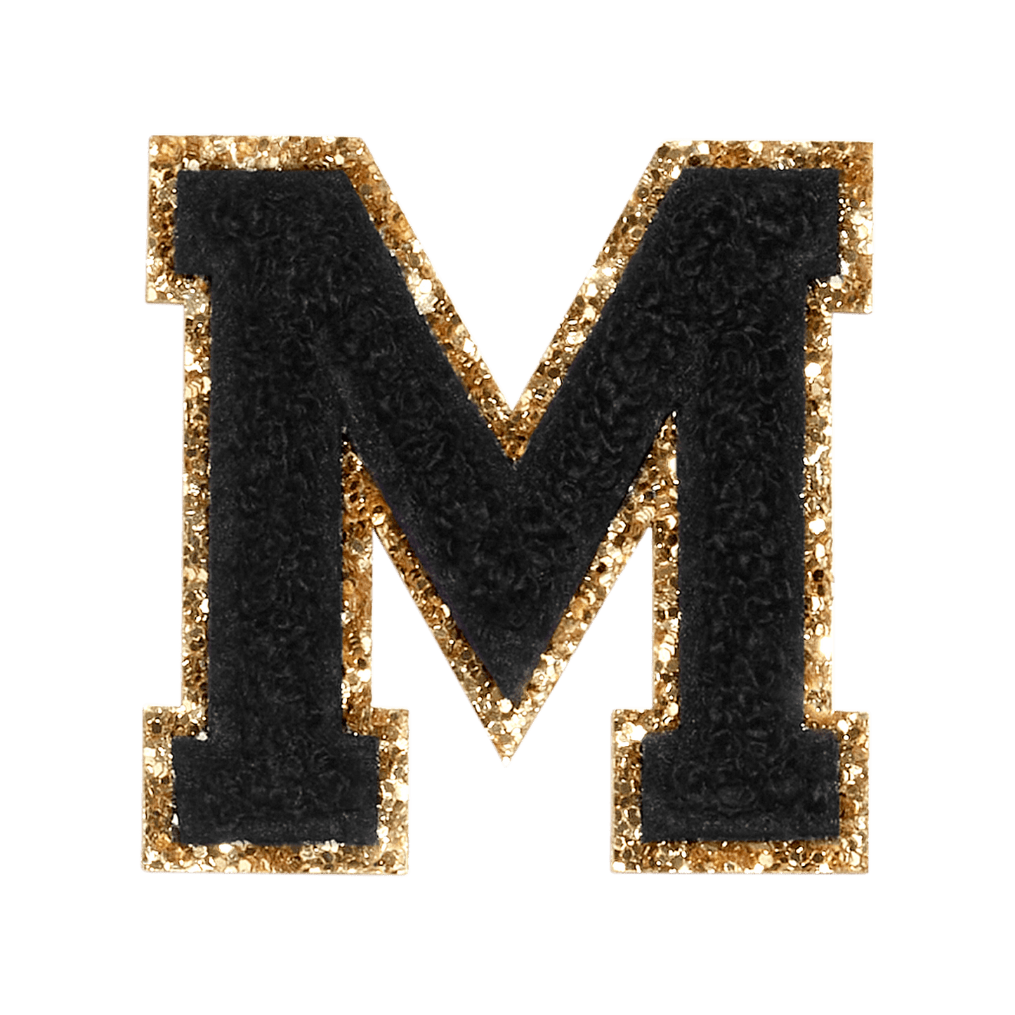 Noir Glitter Varsity Letter Patch
