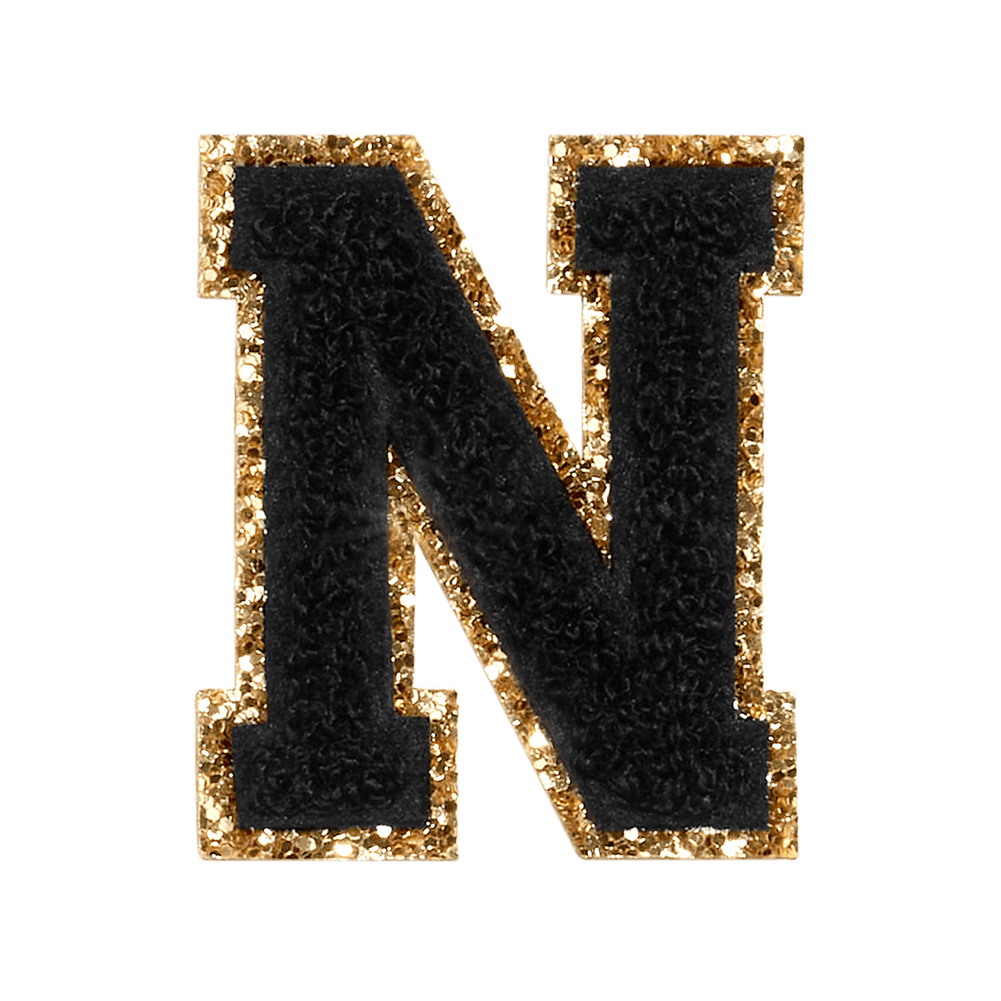 Noir Glitter Varsity Letter Patch