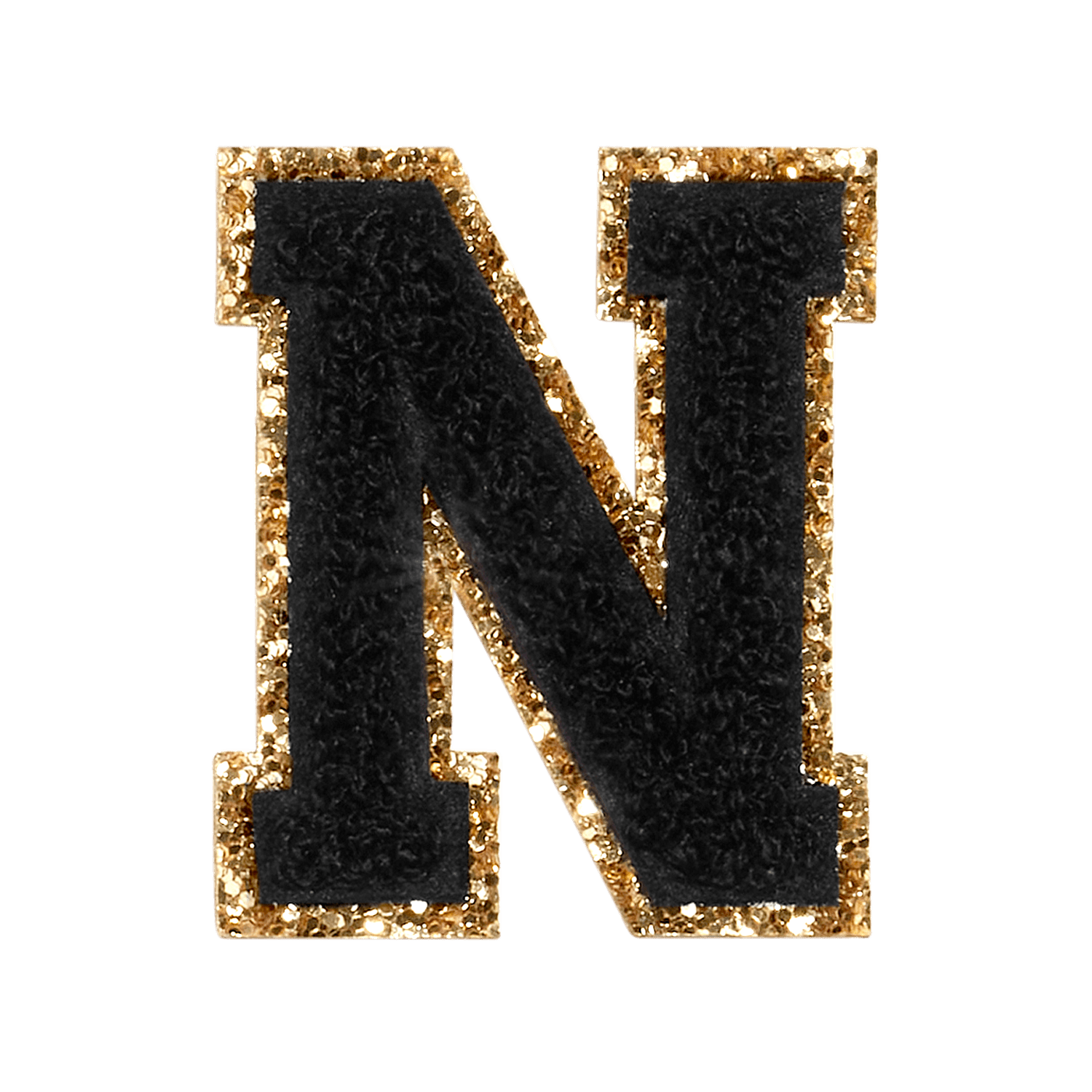 Noir Glitter Varsity Letter Patch