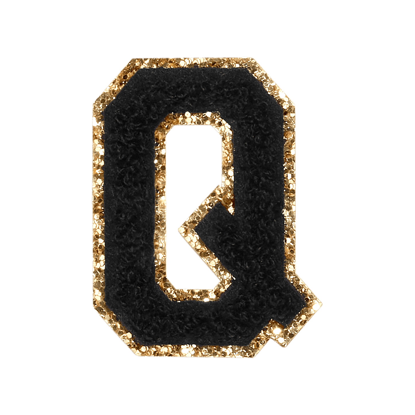 Noir Glitter Varsity Letter Patch