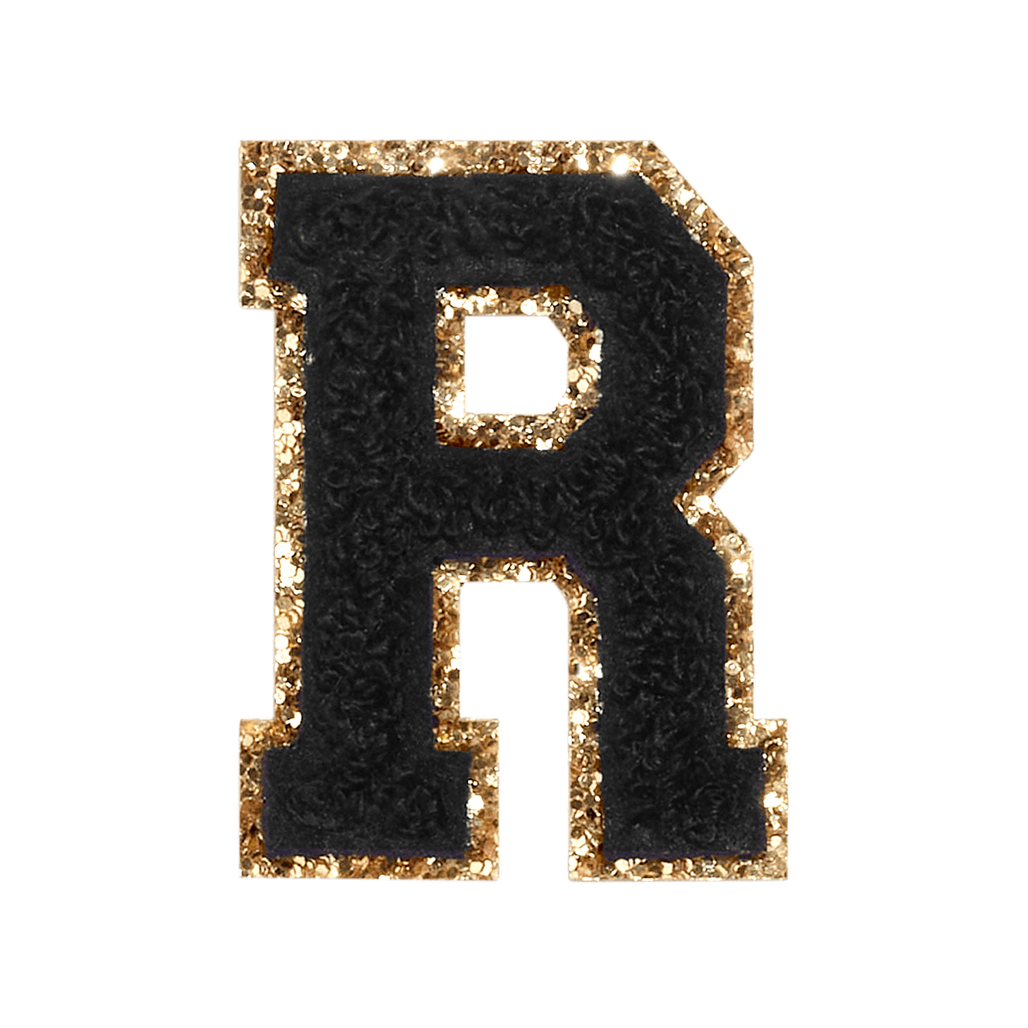Noir Glitter Varsity Letter Patch
