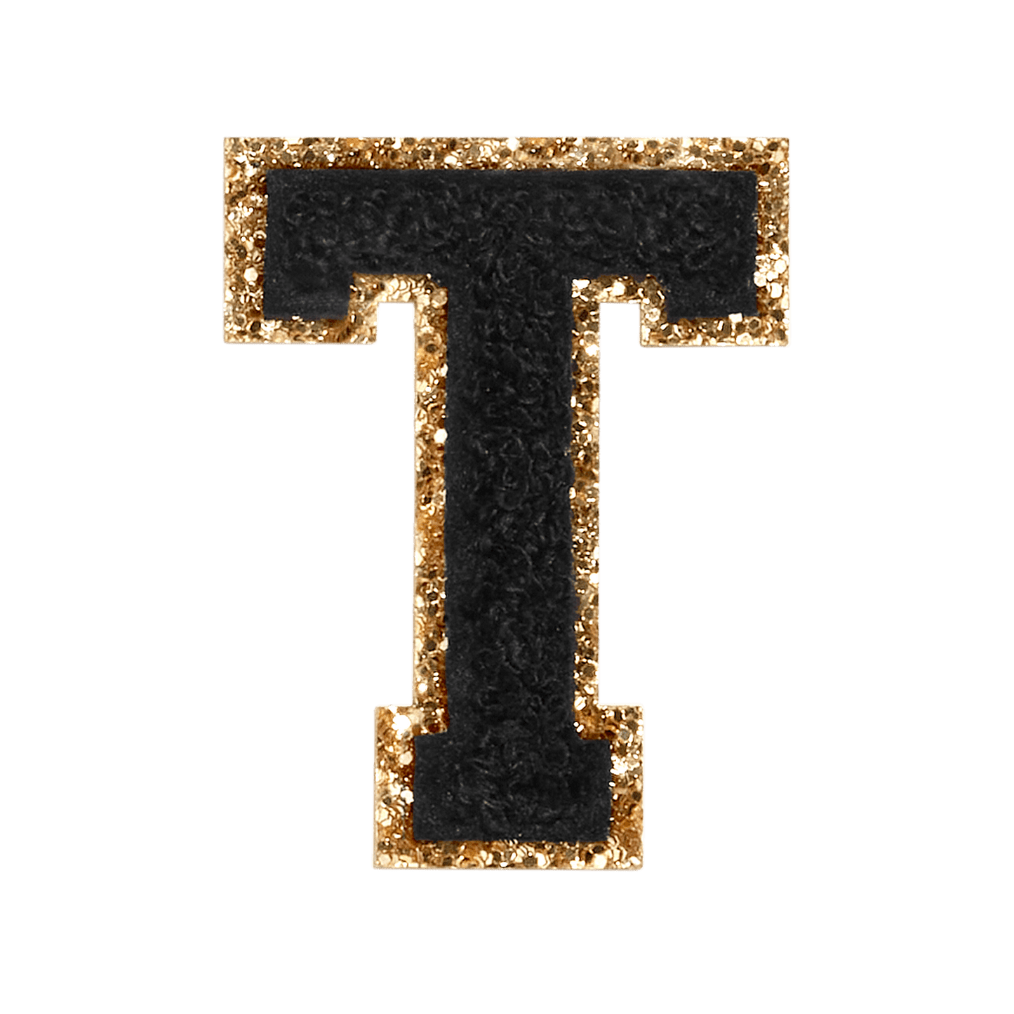 Noir Glitter Varsity Letter Patch