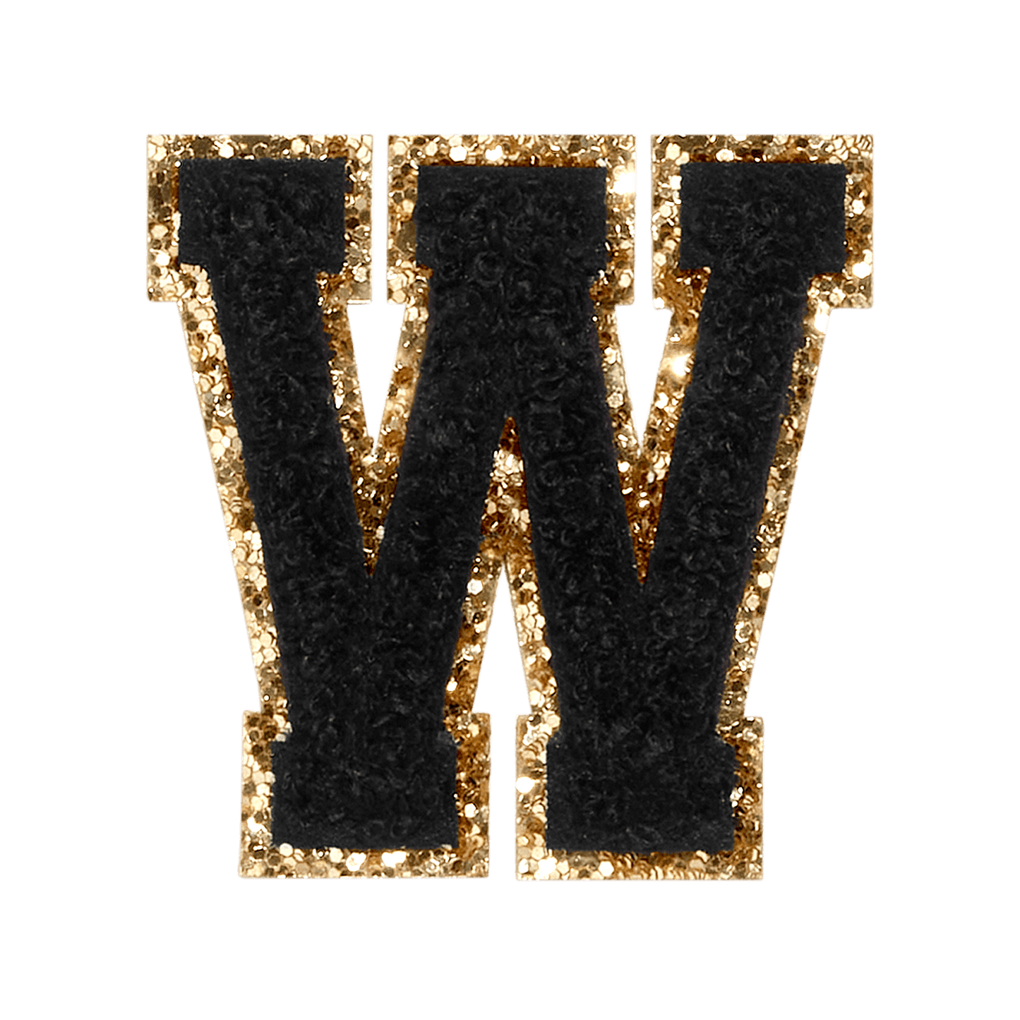 Noir Glitter Varsity Letter Patch
