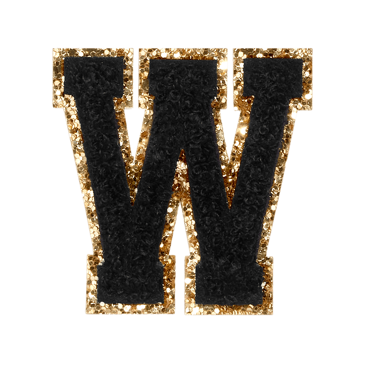 Noir Glitter Varsity Letter Patch