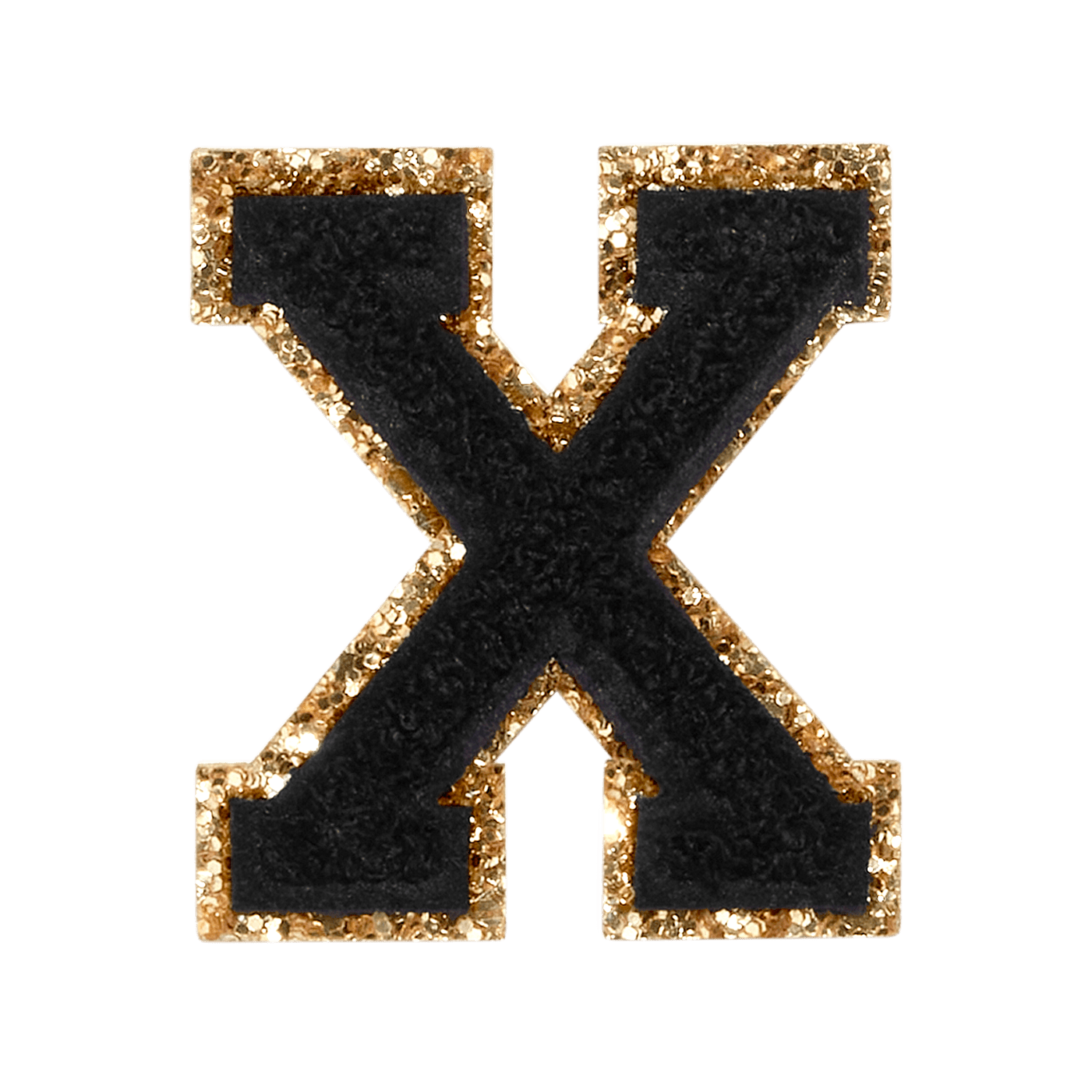 Noir Glitter Varsity Letter Patch