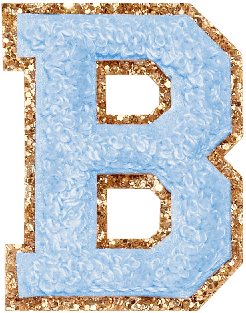 Periwinkle Glitter Varsity Letter Patch