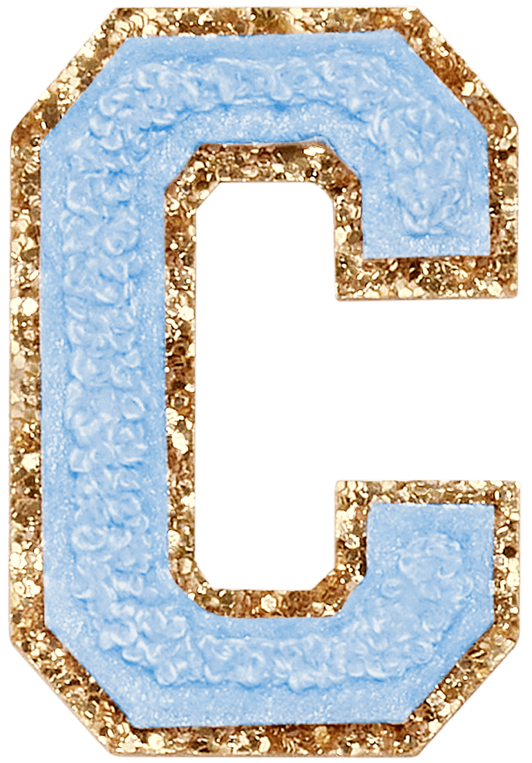 Periwinkle Glitter Varsity Letter Patch