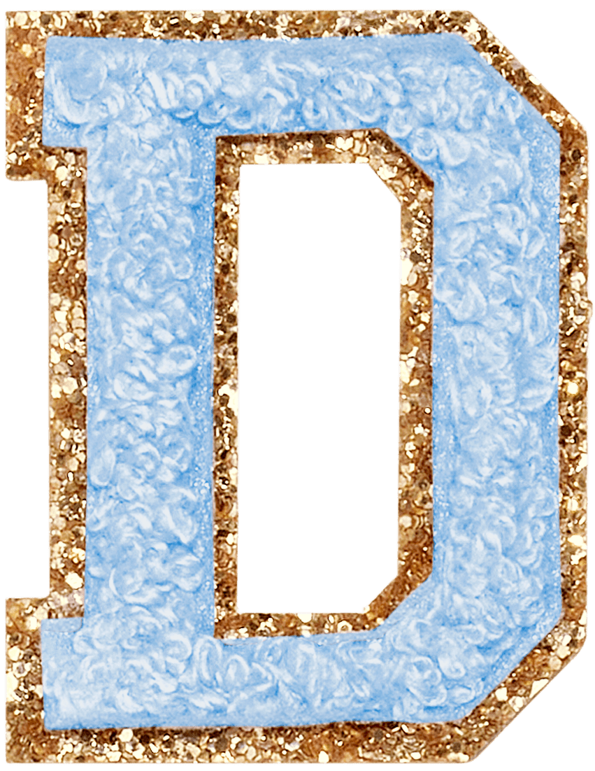 Periwinkle Glitter Varsity Letter Patch