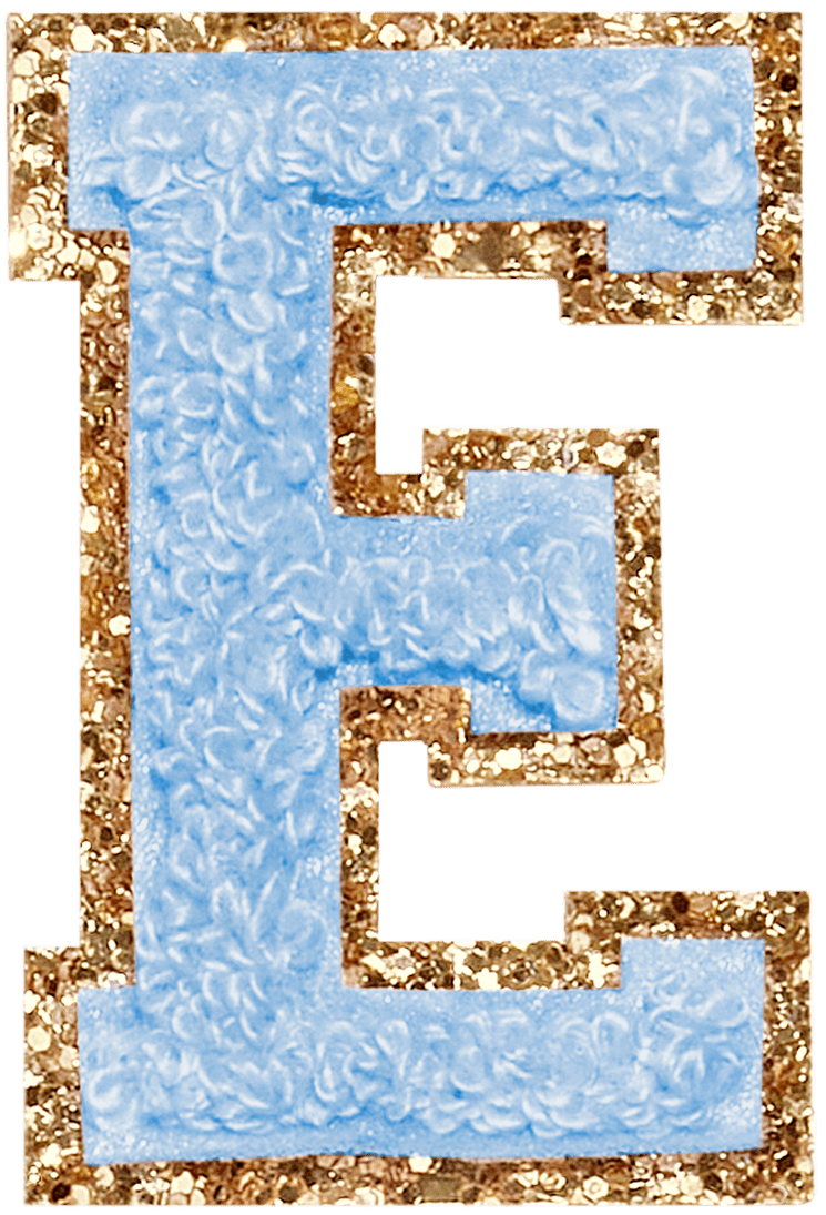 Periwinkle Glitter Varsity Letter Patch
