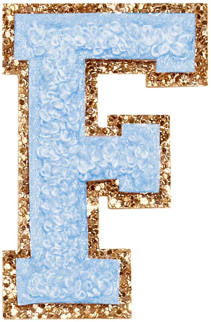 Periwinkle Glitter Varsity Letter Patch
