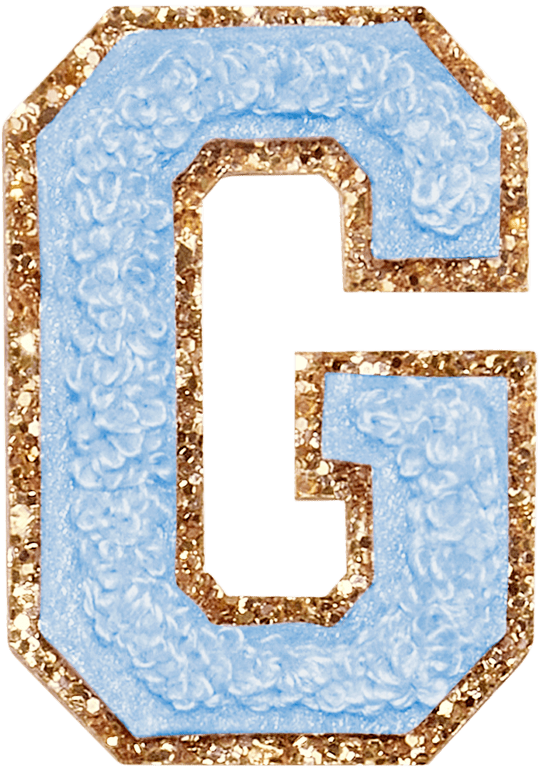 Periwinkle Glitter Varsity Letter Patch