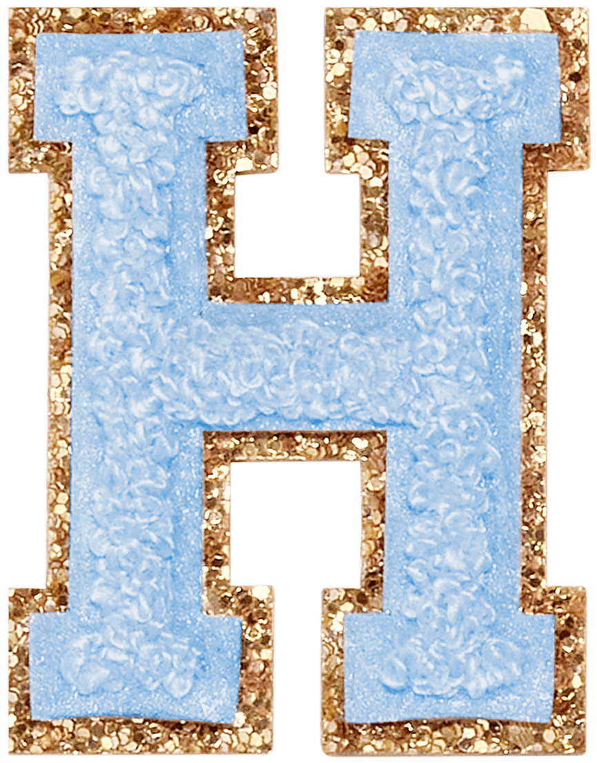 Periwinkle Glitter Varsity Letter Patch