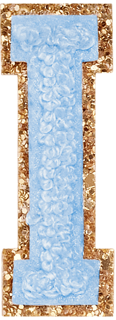 Periwinkle Glitter Varsity Letter Patch