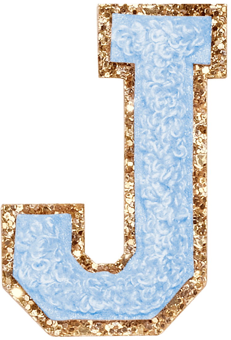 Periwinkle Glitter Varsity Letter Patch