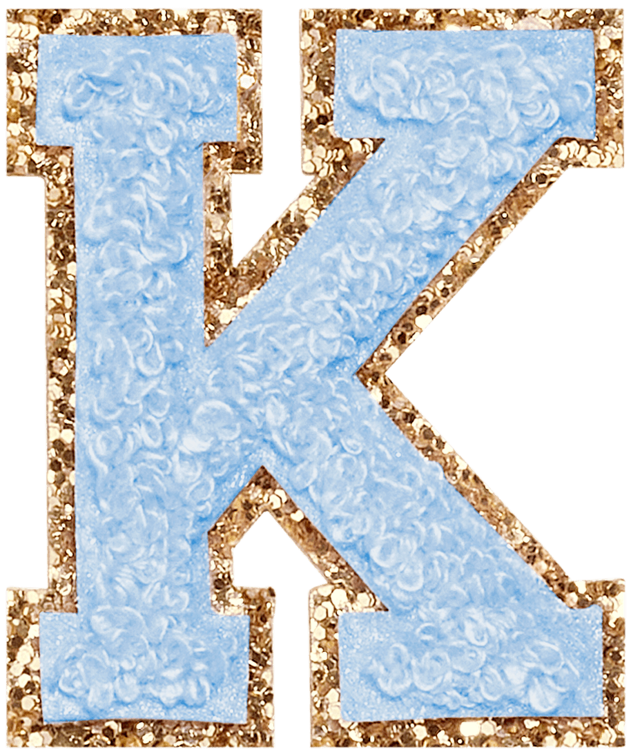 Periwinkle Glitter Varsity Letter Patch