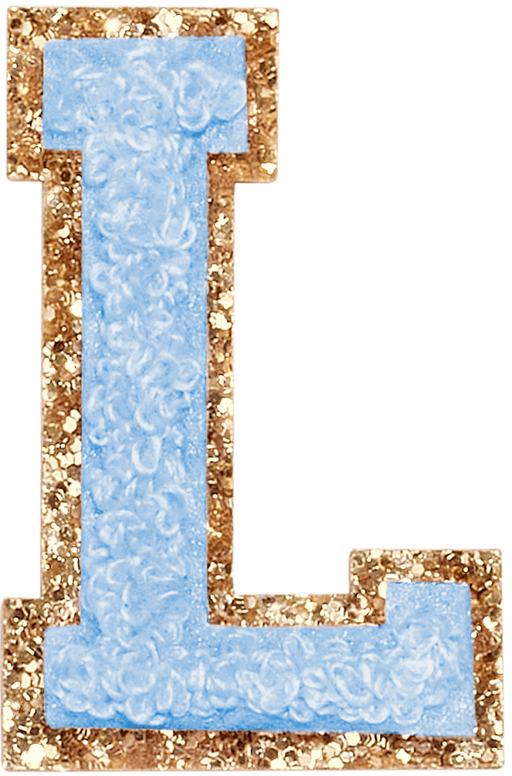 Periwinkle Glitter Varsity Letter Patch