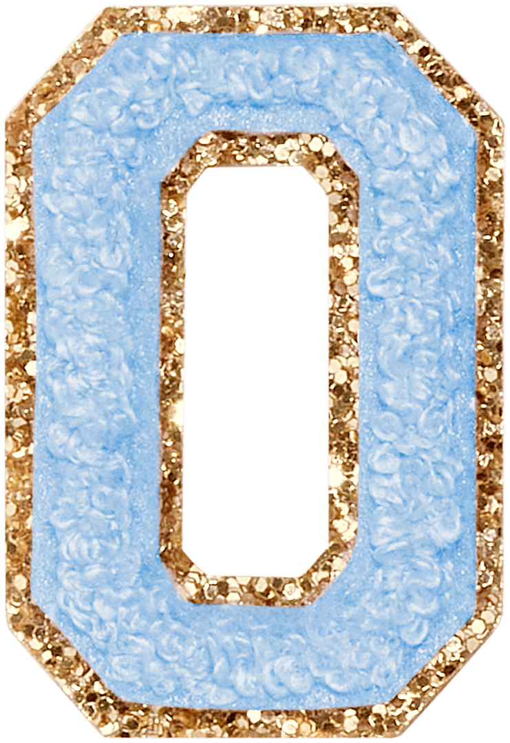 Periwinkle Glitter Varsity Letter Patch