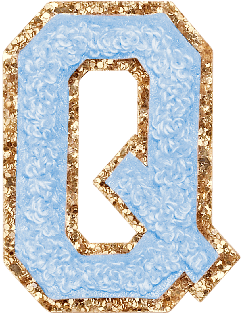 Periwinkle Glitter Varsity Letter Patch