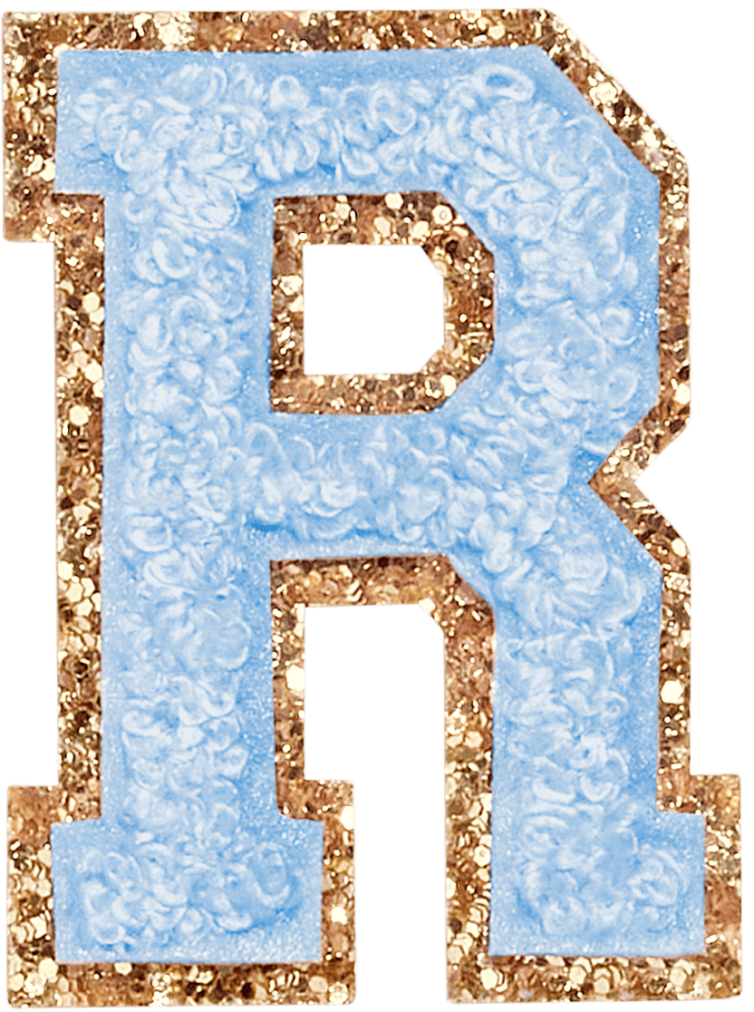 Periwinkle Glitter Varsity Letter Patch