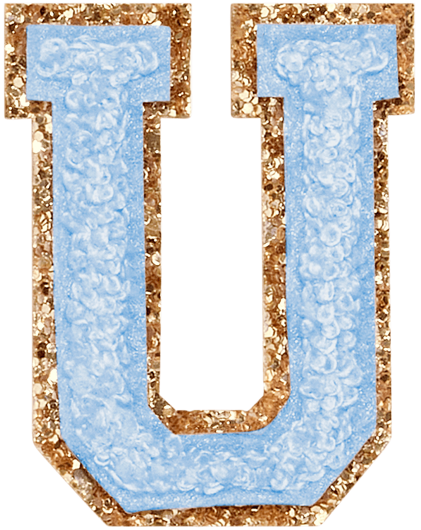 Periwinkle Glitter Varsity Letter Patch