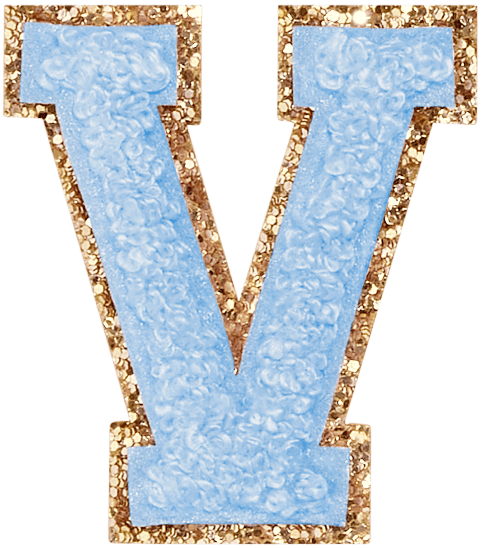 Periwinkle Glitter Varsity Letter Patch