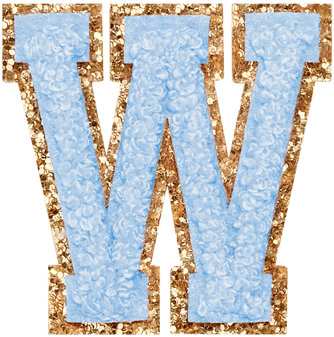 Periwinkle Glitter Varsity Letter Patch