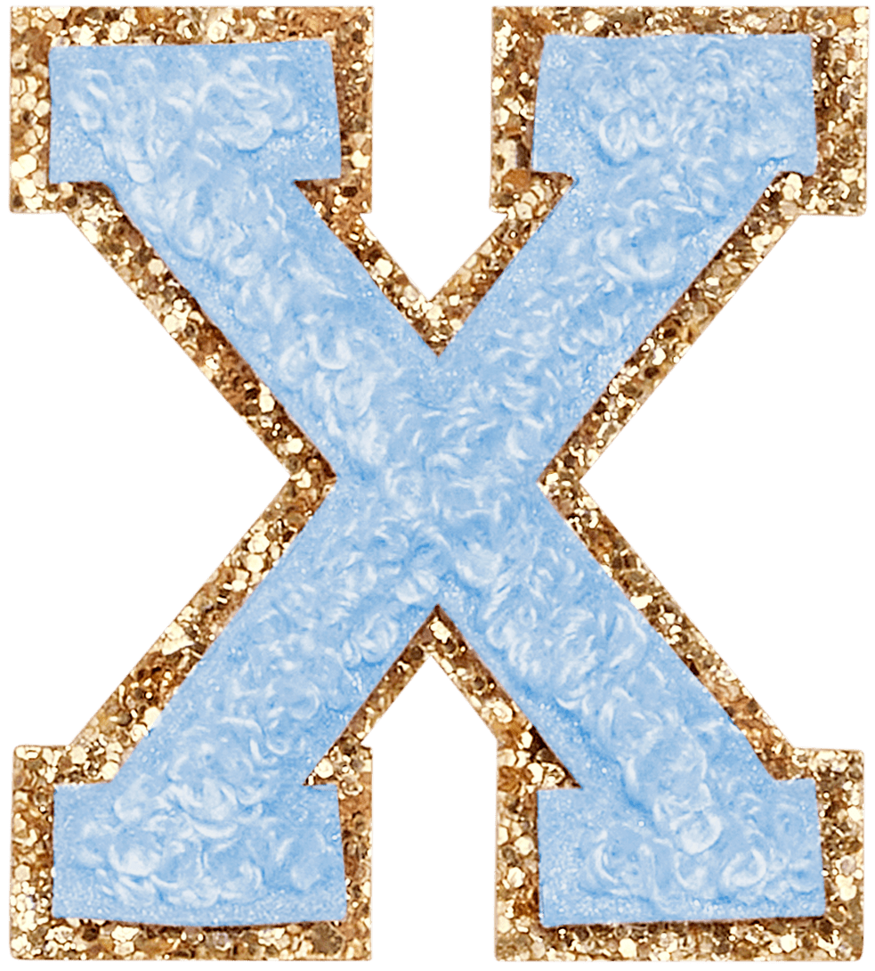 Periwinkle Glitter Varsity Letter Patch