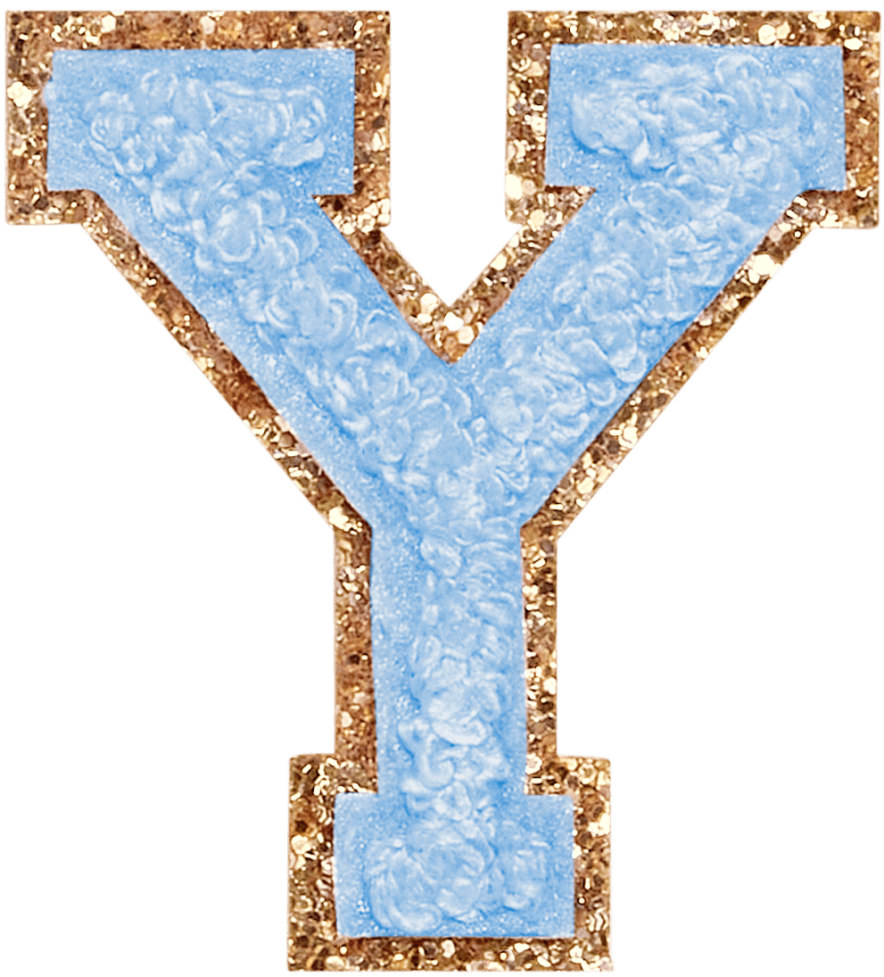 Periwinkle Glitter Varsity Letter Patch