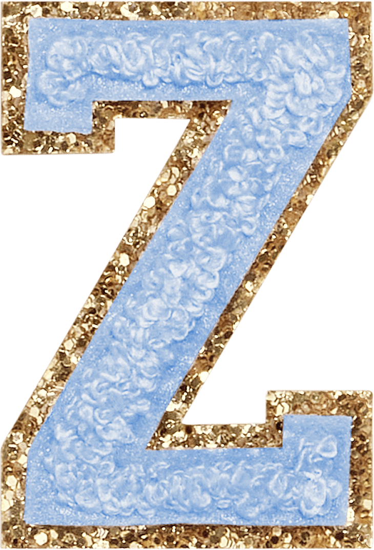 Periwinkle Glitter Varsity Letter Patch