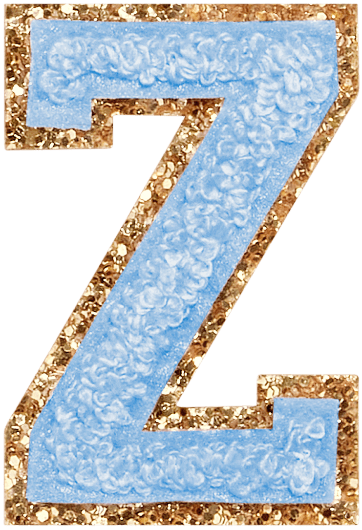 Periwinkle Glitter Varsity Letter Patch