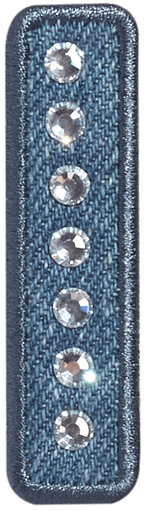 Denim Rhinestone Letter Patch
