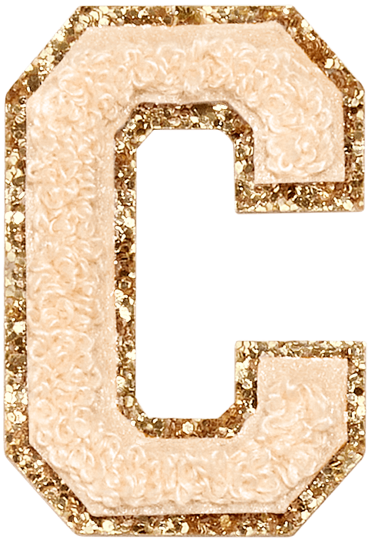 Sand Glitter Varsity Letter Patch