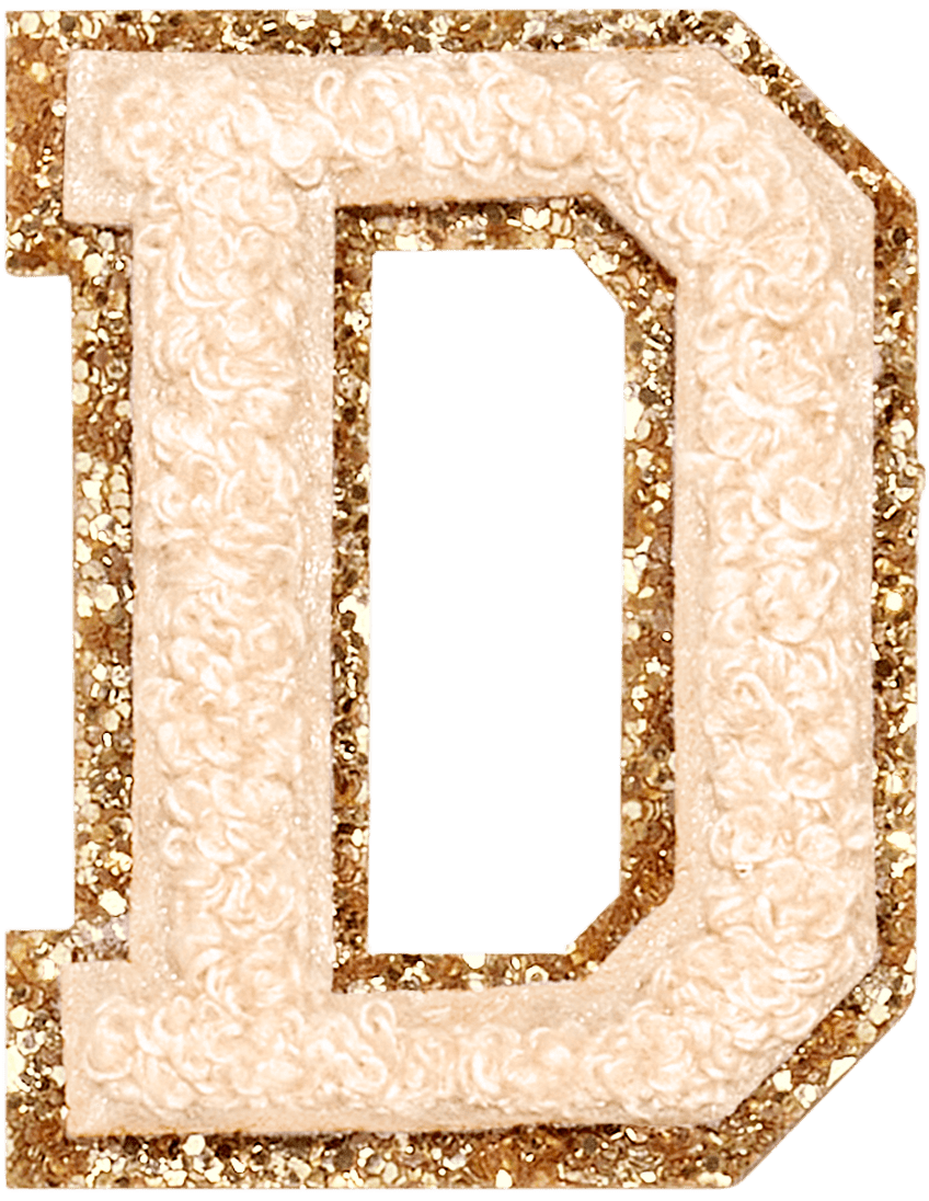 Sand Glitter Varsity Letter Patch