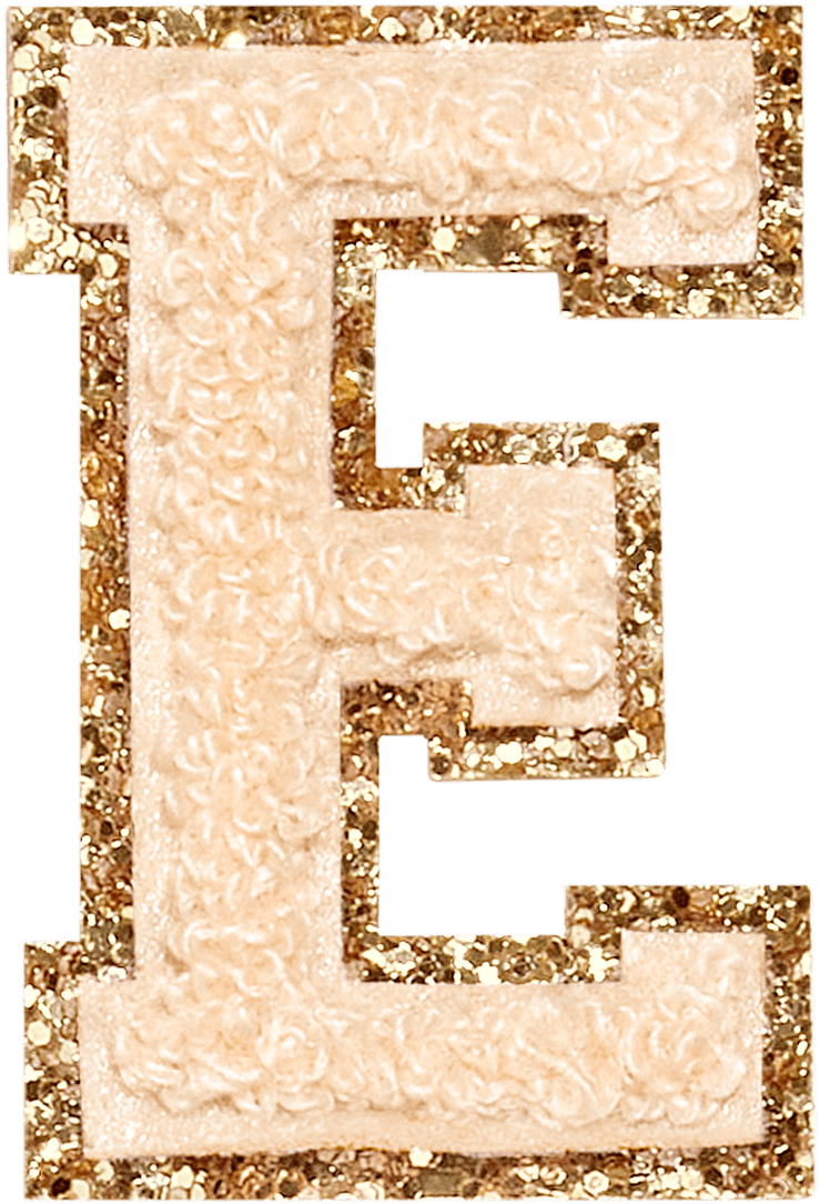Sand Glitter Varsity Letter Patch