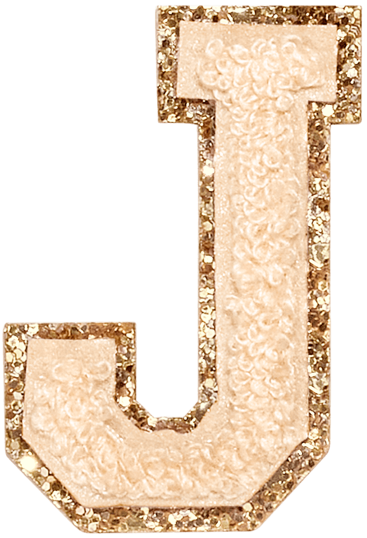 Sand Glitter Varsity Letter Patch
