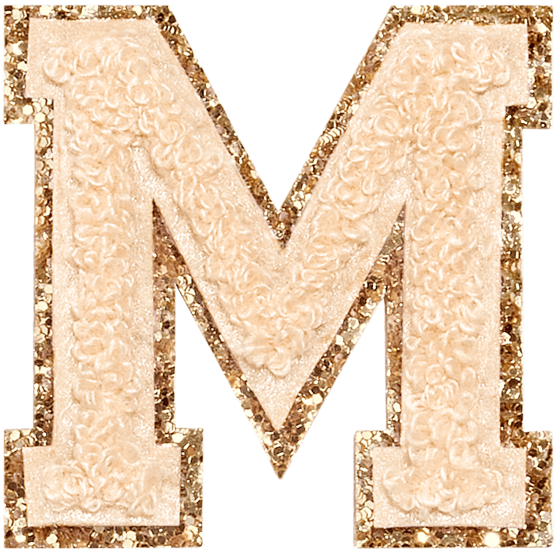 Sand Glitter Varsity Letter Patch