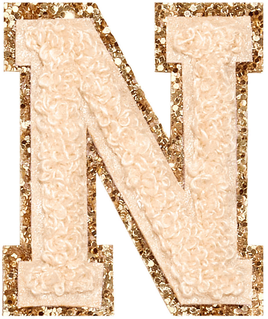 Sand Glitter Varsity Letter Patch