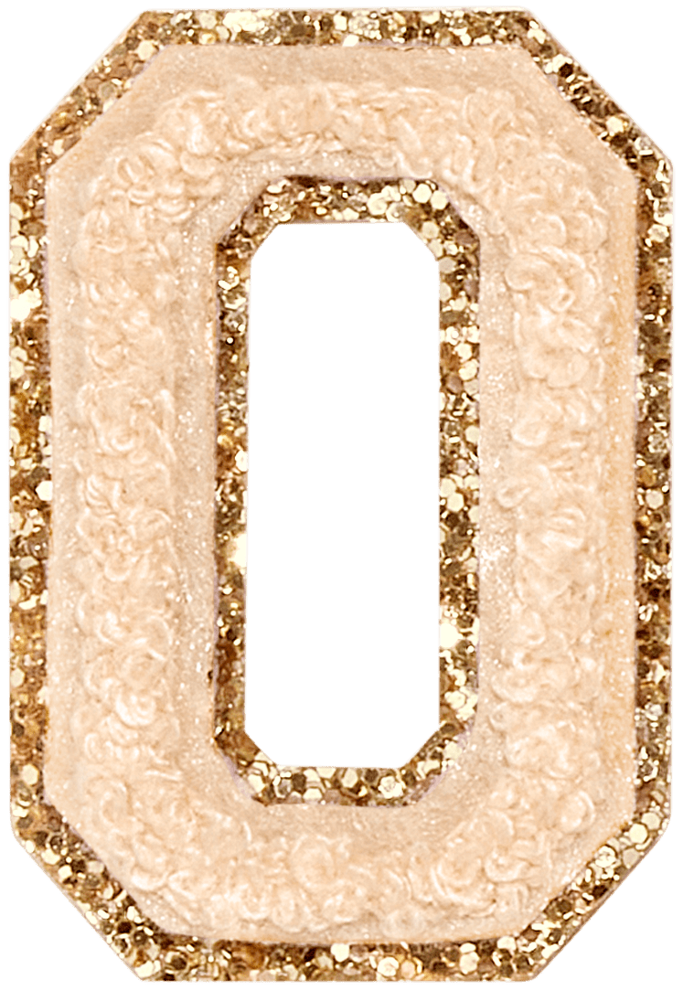 Sand Glitter Varsity Letter Patch