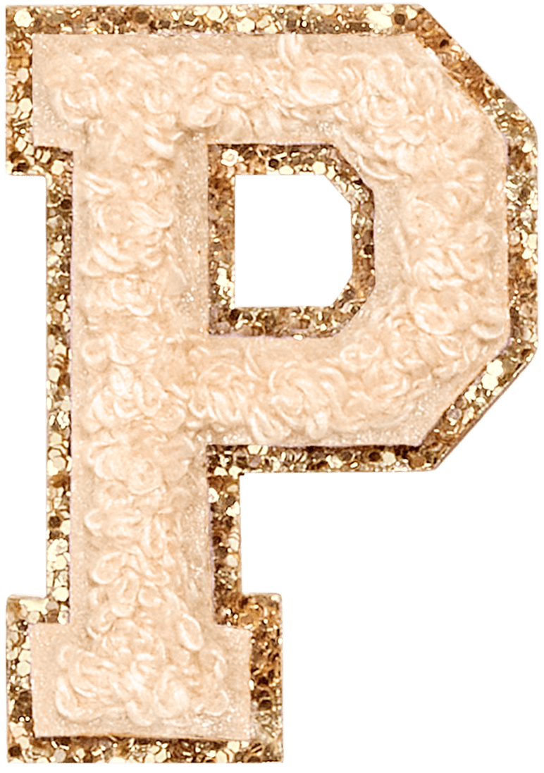 Sand Glitter Varsity Letter Patch
