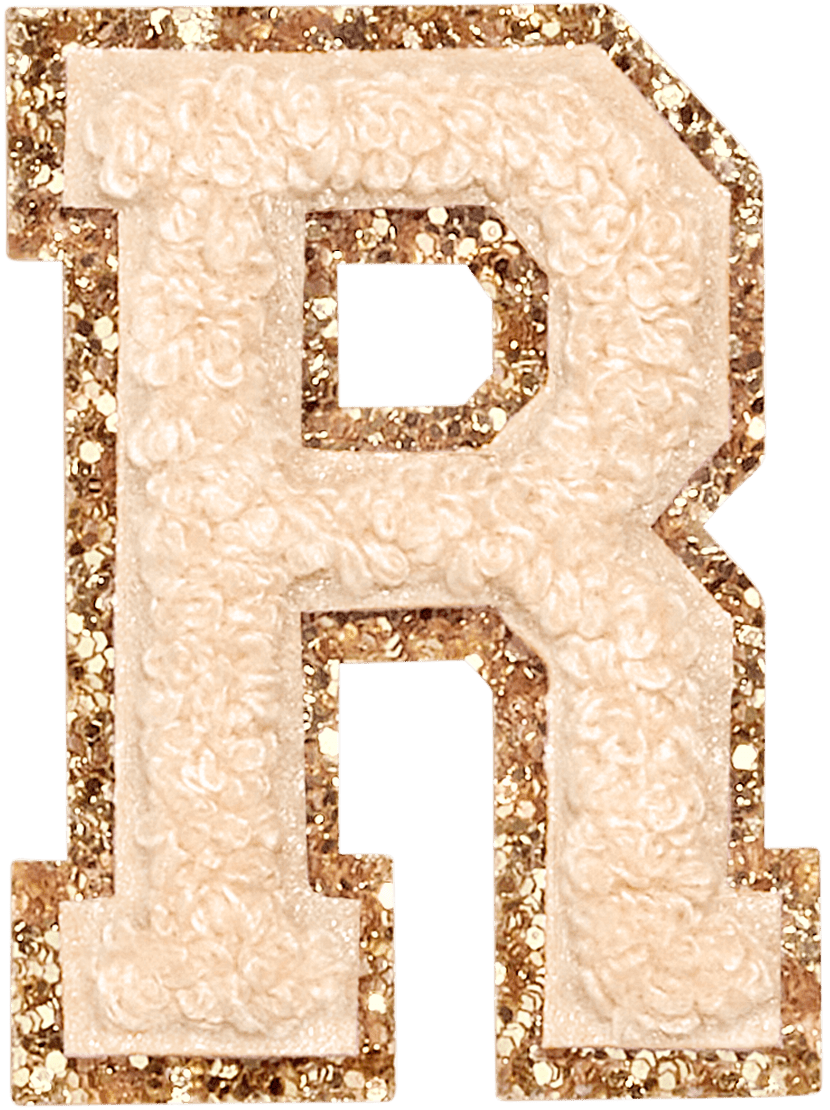 Sand Glitter Varsity Letter Patch